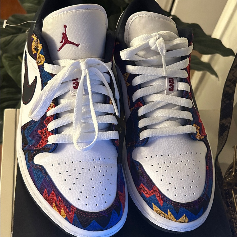 Jordan White and Multicolor Men's Sneakers - Picture 1 of 7